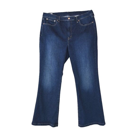 Gap Jeans 70's Flare High Rise Womens 35 / 20 (31" L) Blue Dark Wash Denim - Picture 1 of 9